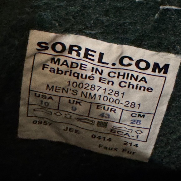 Sorel Caribou Waterproof Boots Size 9 Leather Winter Snow - Picture 10 of 10